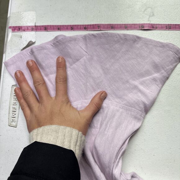 Soft Surroundings Women's Raisa Linen Blend Top M Purple Buttons Bell Sleeve - Picture 11 of 13